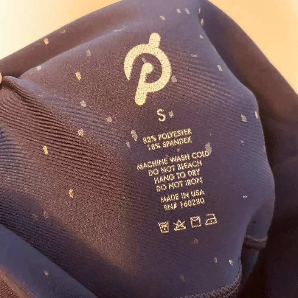 Peloton Show Up Sparkle Shiny Flex Cycling Leggings Blue Silver Speckle Sz S